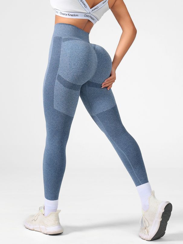European And American Cross-Border AB Yarn Hip-Lifting Waist-Cinching Fitness Sports Running High Elastic Seamless Tight_desvips.com