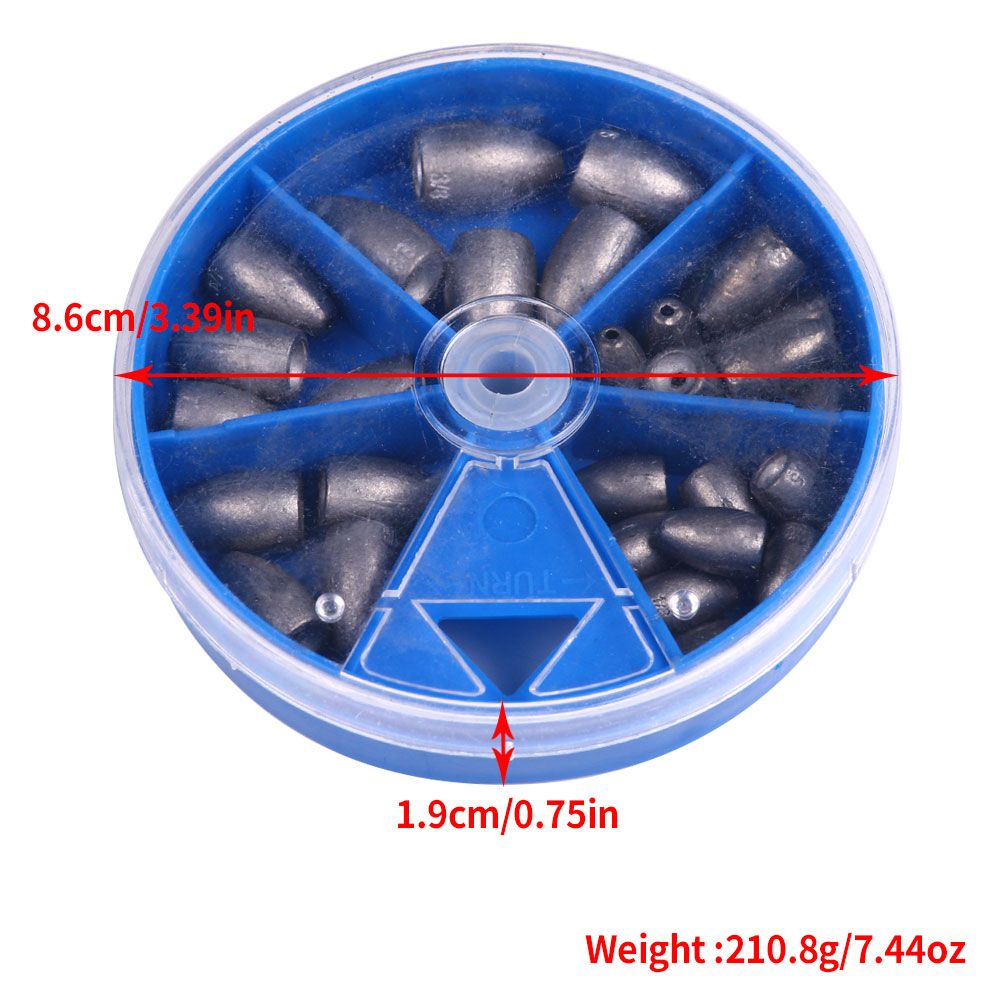 29PCS/BOX Fishing Sinker Weights Texas Rig Bullet Jig Head Texas Rig For Bass 3.5g/5g/7g/10g Fishing Tackle_desvips.com