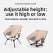 Outdoor Foldable Moon Camping Picnic Backrest Self-Driving BBQ Portable High-Low Dual-Use Leisure Chair_desvips.com