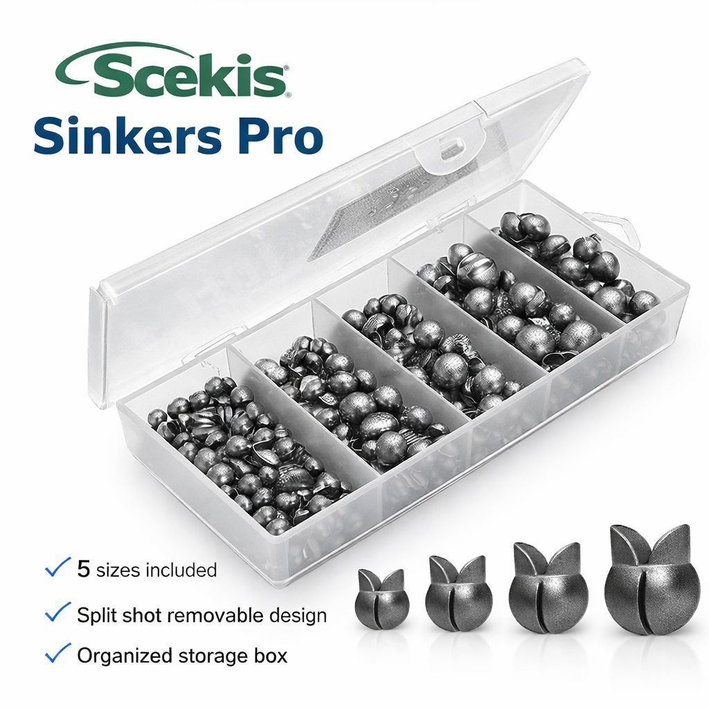 120PCS/200PCS Premium Round Removable Split Shot Fishing Weights Sinkers 5/6 Sizes For Freshwater & Saltwater Fishing_desvips.com