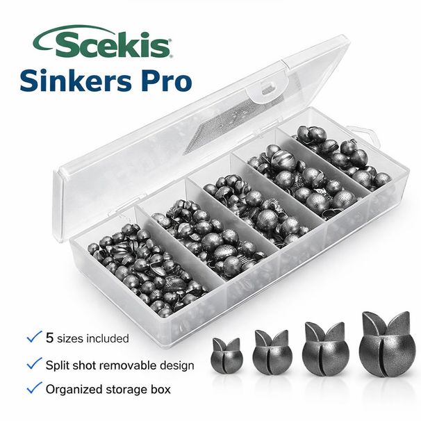 120PCS/200PCS Premium Round Removable Split Shot Fishing Weights Sinkers 5/6 Sizes For Freshwater & Saltwater Fishing_desvips.com
