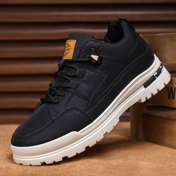 Autumn Winter Retro Casual With Waterproond Wear-resistant Leather Surface, Trendy And Versatile Men's Board Shoes_desvips.com