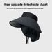 Large Brim Empty Top Hat Women's Summer UV Protection Rear Neck Visor Foldable Travel Beach Sun Hat_desvips.com