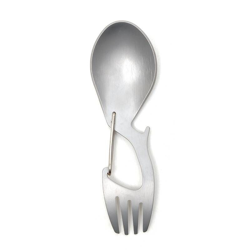 Outdoor camping tableware Titanium spoon Titanium fork Pure titanium multifunctional spork Titanium spoon with bottle opener Stainless steel spork_desvips.com