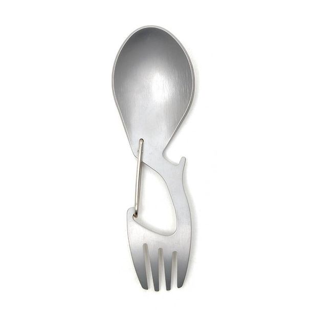 Outdoor camping tableware Titanium spoon Titanium fork Pure titanium multifunctional spork Titanium spoon with bottle opener Stainless steel spork_desvips.com