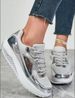 Cross-border 2025 Spring And Autumn Rocking Bottom Gold Glossy Mesh Casual Sports Shoes Outdoor Plus Size Shoes_desvips.com