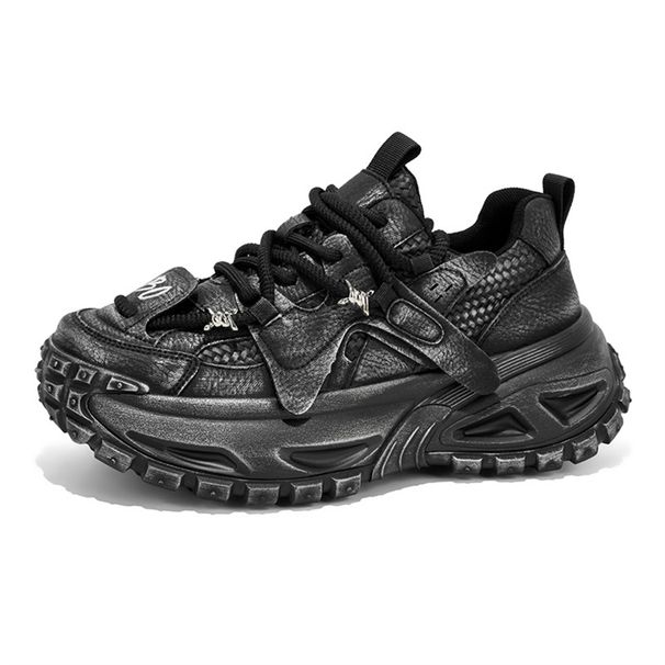 2027 Fashion European Station Sneakers Men Low Top Lace-Up Thick Sole Height Increase Non-Slip Wear-Resistant Running Shoes_desvips.com