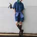 Summer Casual Outfit For Women 2025, Super Stylish Blue Polo Collar Short-sleeve Drawstring Shorts Sports Set_desvips.com