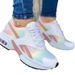 Single shoes new fashion low-top shoes daddy round head mid-heel lace-up net casual style sneakers_desvips.com