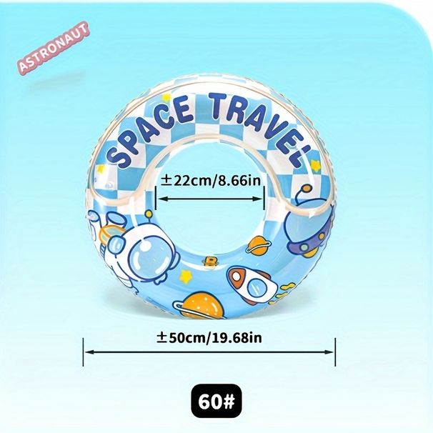 Kids Cute Swimming Ring With Cartoon Astronaut Pattern, Inflatable Swimming Ring For Boys Girls Children_desvips.com