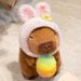 Easter Egg Capybara Plush Toy Doll With Bunny Ears Hat Holding An Egg, Gift_desvips.com