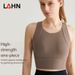 High-Impact Yoga Tank Top: Integrated Cup Shockproof Sports Bra With Removable Pads – Beautiful Back Design For Gym & Fitness_desvips.com