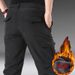 001 Cross-Border New Outdoor Tactical Men Winter Multi-Pocket Fleece-Lined Casual Straight Cargo Quick-Dry Pants_desvips.com
