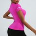Seamless Fitness Short Sleeve T-Shirt Summer Quick Dry Sports Yoga Clothes Running Gym Clothing_desvips.com