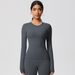 Nude Feel Brushed Yoga Wear Quick Drying Sports Base Layer Long Sleeved Top for Casual Outdoor Running Fitness Tight Fitting_desvips.com