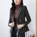 Women's Clothing loose all-match elegant Plaid casual slimming suit top_desvips.com