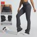 Sandwashed High Waist Yoga Pants Women's Seamless Fitness Sports Flared Slim Fit Fold Over Waistband Pant_desvips.com