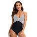 Women's Swimsuit New Striped One-Piece Sexy Backless Triangle Swimwear_desvips.com