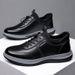 Douyin New Casual Leather Breathable Men's Bottom Soft Panel Driving Peas Shoes_desvips.com
