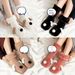 Puppy Plush Fleece Winter Thickened Warm Floor Home Mid-Calf Cute Sleep Maternity Socks_desvips.com