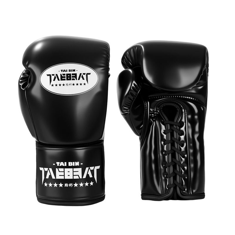 Lace-Up Premium PU Thickened Lining Muay Thai Fitness Gloves Boxing Training Accessories_desvips.com