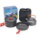 Outdoor 2-3 Person With Teapot Combination Hard Oxidized Aluminum Portable Camping Pot Set_desvips.com