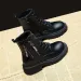 soled 2024 Fashion New Thick Comfortable Durable Explosive Short Sleeves Trendy And Versatile Black Boots Lhshoe_desvips.com