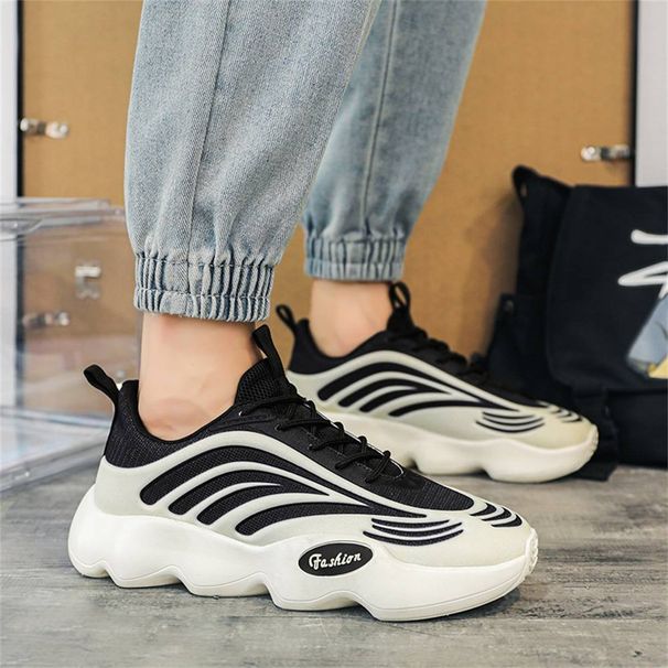 2025 Fashion Sneakers Jogging Shoes Youth Men's PU+Mesh Splicing Low Top Lace-Up Breathable Non-Slip Wear-Resistant Running Shoes_desvips.com