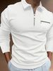 Men's Stylish Dual-Zip Collar Golf Polo Shirt - Breathable Cotton Blend Long Sleeve Activewear For Casual & Outdoor Sports (Multiple Colors Available)_desvips.com
