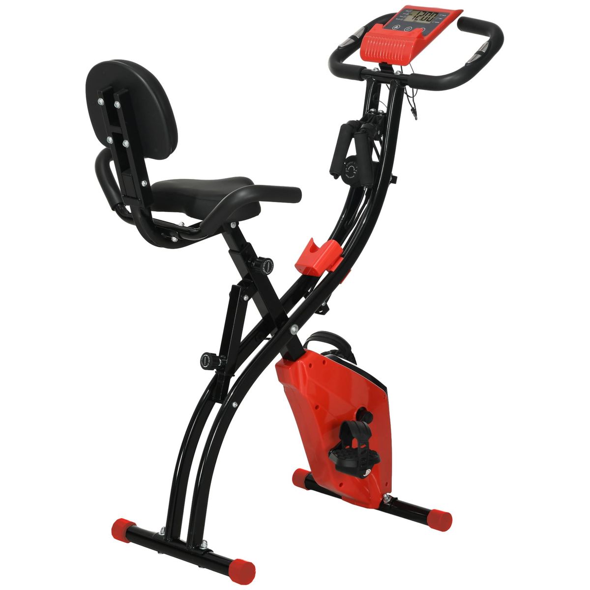 HOMCOM Foldable Exercise Bike, 8 Levels Of Magnetic Resistance, Hand Pulse Sensors_desvips.com