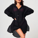 2025 New Cross-Border Beach Fashion Jacket Casual Vacation Solid Color Pullover Bikini Swimsuit Cover-Up Sun Protection_desvips.com