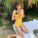 Concealing Belly And Slimming, Conservative Women's Hot Spring One-piece Swimsuit_desvips.com