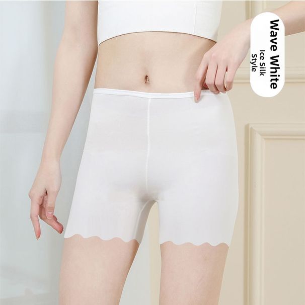 Women's Ice Silk Seamless Safety Shorts Modal Fabric Anti Exposure Summer Three Point Insurance Mid Waist Thin Leggings_desvips.com