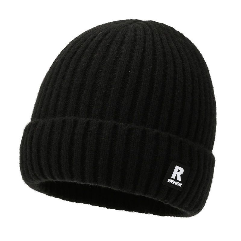 Winter Men's Knitted With Deer Wool, Fleece-Lined, Thickened, Fashionable, Warm, Outdoor Cold-Proof Hat, Ski Hat_desvips.com