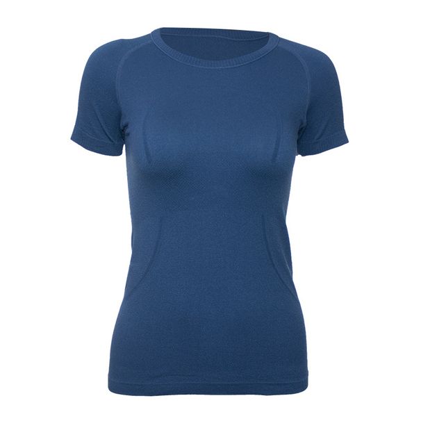 New Yoga Wear Women Sports Short Sleeve High Elastic Fitness Training Tight Ladies Top Knitted Seamless T-shirt_desvips.com