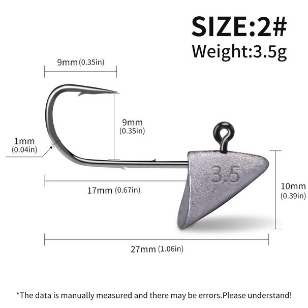 Triangular Lead Head Hook Boat Shaped Fish Hook Reinforced Root Hook Die Cast Lure T Tail Curly Tail White Striped Horse Mouth Green Bass_desvips.com