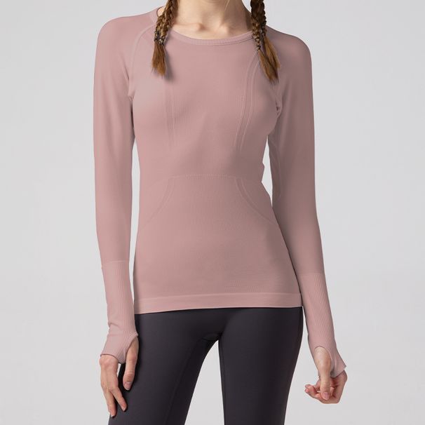 Long Sleeved Yoga Wear, Autumn And Winter Sports Top, Women's Fitness Wear, Long Sleeved Running Quick Drying Clothing, Pilates Training Clothes._desvips.com