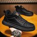Men's shoes new spring black leather shoes non-slip wear-resistant lightweight board shoes trend with high sports and leisure_desvips.com