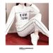 Plus Size Clothing 2025 Casual Sports Women's Autumn New Fashion White Sweatshirt Two-Piece Set_desvips.com