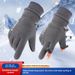 Men's Winter Fleece Gloves – Touchscreen, Windproof & Thermal For Driving, Skiing, Cycling (One Size, Black/Grey, Flip-Cap & Full-Finger Styles)_desvips.com
