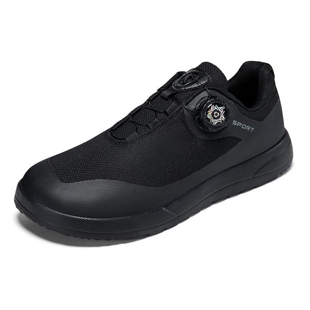 Classic Black Wide Toe Rotary Buckle Design Men's Walking Shoes Outdoor Non-slip Barefoot Sneakers For Men Big Size 47_desvips.com