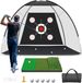 KLAODOT Net Practice Mat, Golf Hitting Aid Nets 10x7FT Backyard Driving Chipping Training Swing With Target Mat Balls_desvips.com