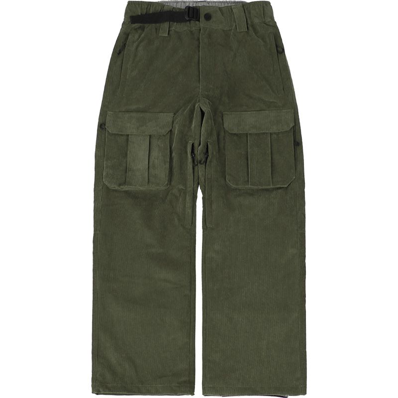 Ski Winter Waterproof Windproof Warm Veneer Loose Large Size Corduroy Double Board Snow Pants For Men Outdoor Equipment_desvips.com