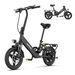 HillMiles Mile 1 Foldable Electric Bike 250W 36V 10.4Ah Battery, 14 Inch_desvips.com