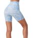 Cross-Border European And American New High-Waisted Hip-Lifting Printed Shorts Fitness Cycling Pants Running Tight_desvips.com