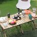 Outdoor Folding And Chairs Aluminum Alloy Egg Roll Portable Camping BBQ Table Set_desvips.com