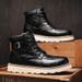 European And American Star Explosive Leather Martin Boots Men's American Retro Cargo Boots_desvips.com