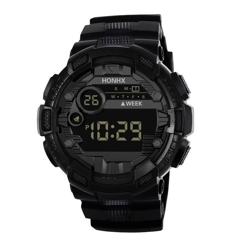 HONHX Men's Sports Waterproof Multifunction LED Electronic Watch_desvips.com