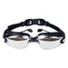 One-piece Earplugs Electroplated Anti-fog Swimming Goggles New Silicone Adult Swimming Goggles Waterproof Myopia Swimming Glasses_desvips.com
