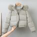 Women's Winter Jacket With Faux Fur Trim, Short Padded Coat, Thermal Lined, Slim Fit, Hooded, Zipper Closure, Casual & Elegant Style_desvips.com